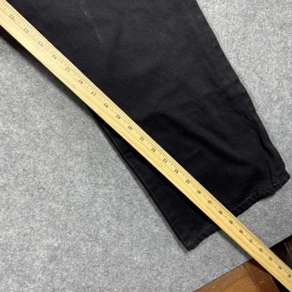Levis 501 Original Fit Mens Black Straight Leg Button Fly Jeans 36x30 Faded Work